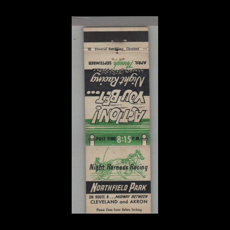 Horse Racing - Northfield Park Akron, OH Vintage Matchbook Advertising Cover
