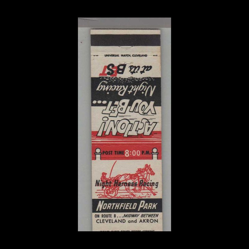 Horse Racing - Northfield Park Cleveland, OH Vintage Matchbook Advertising Cover