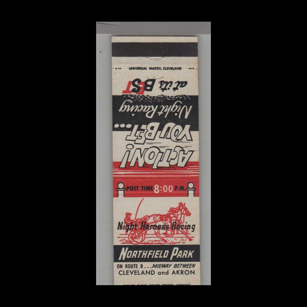 Horse Racing - Northfield Park Cleveland, OH Vintage Matchbook Advertising Cover