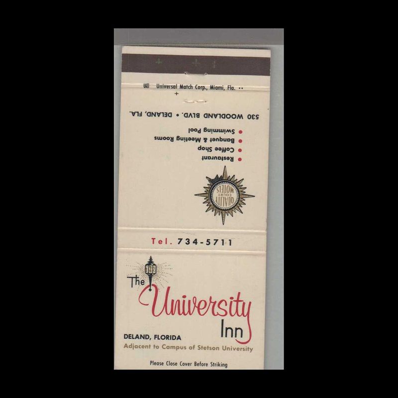 University Inn Deland, FL Vintage Matchbook Advertising Cover