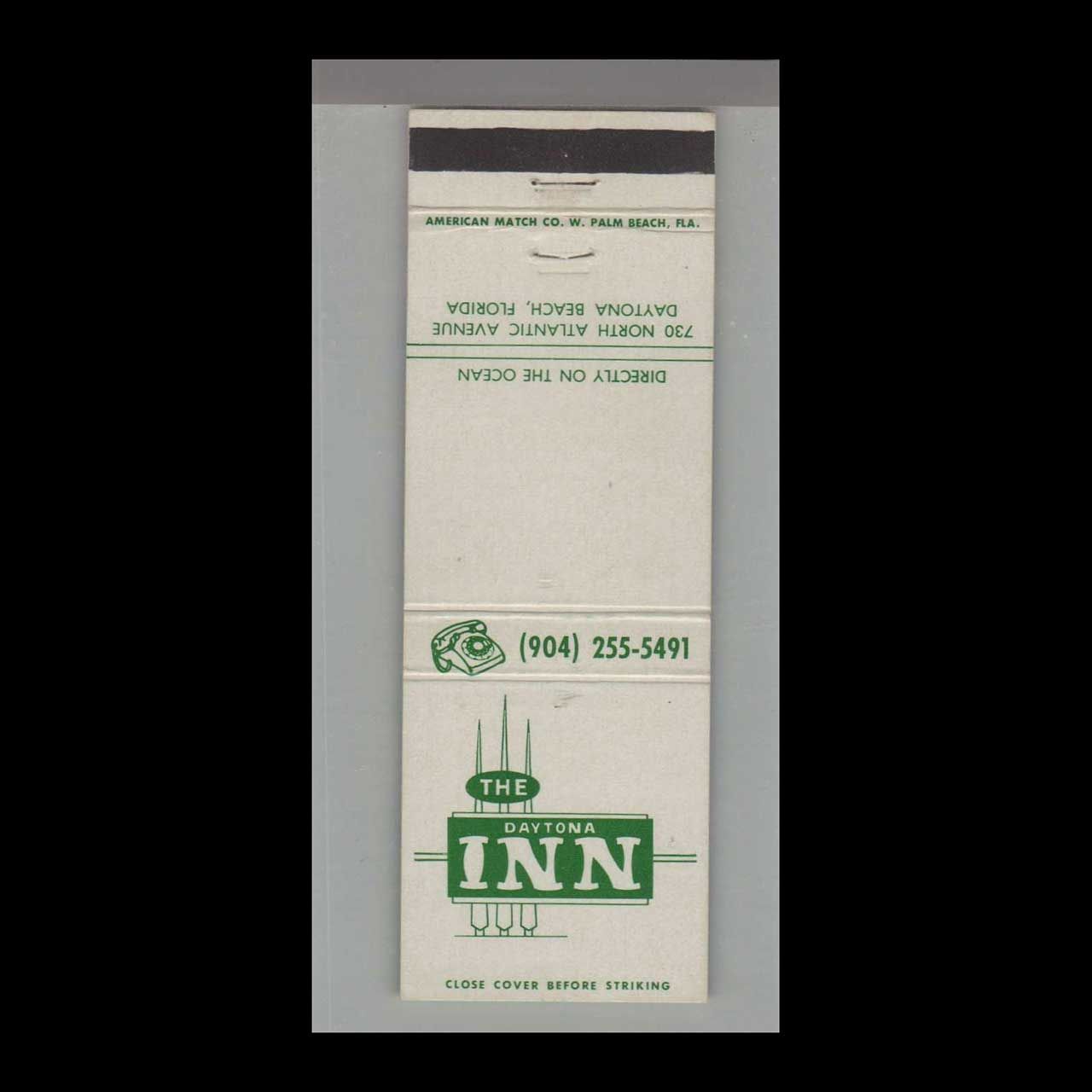The Daytona Inn Daytona Beach, FL Vintage Matchbook Advertising Cover
