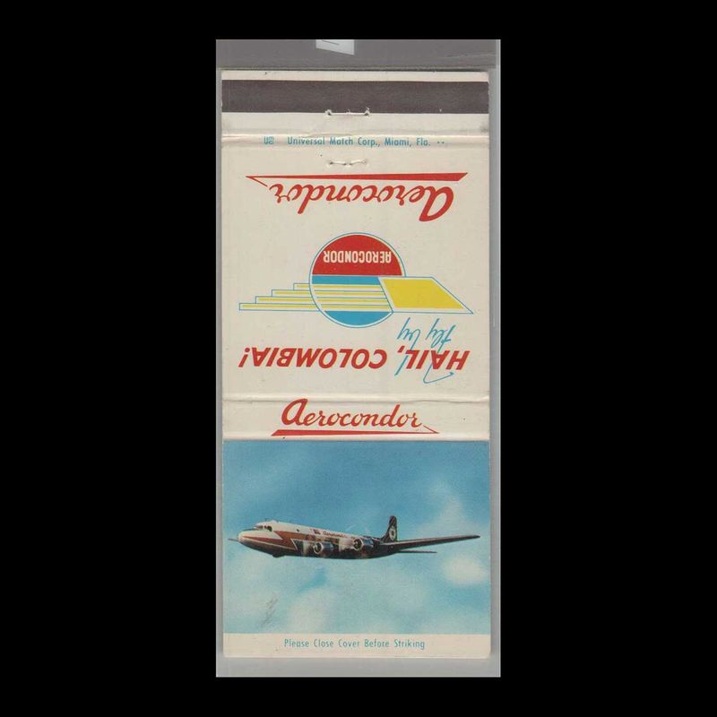 Aerocondor Airlines Columbia Vintage Matchbook Advertising Cover
