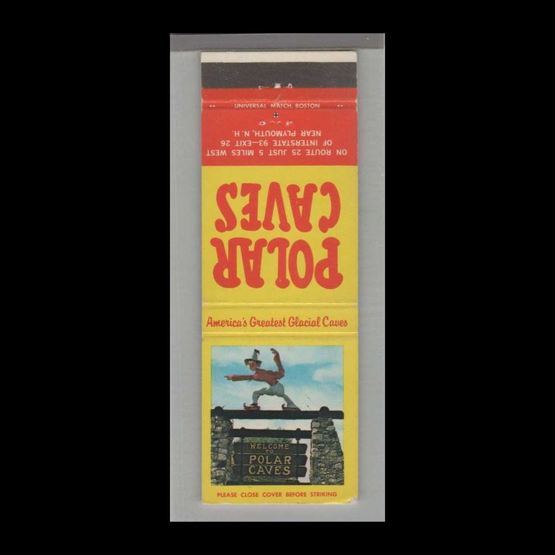 Matchorama - Polar Caves Plymouth, NH Vintage Matchbook Advertising Cover