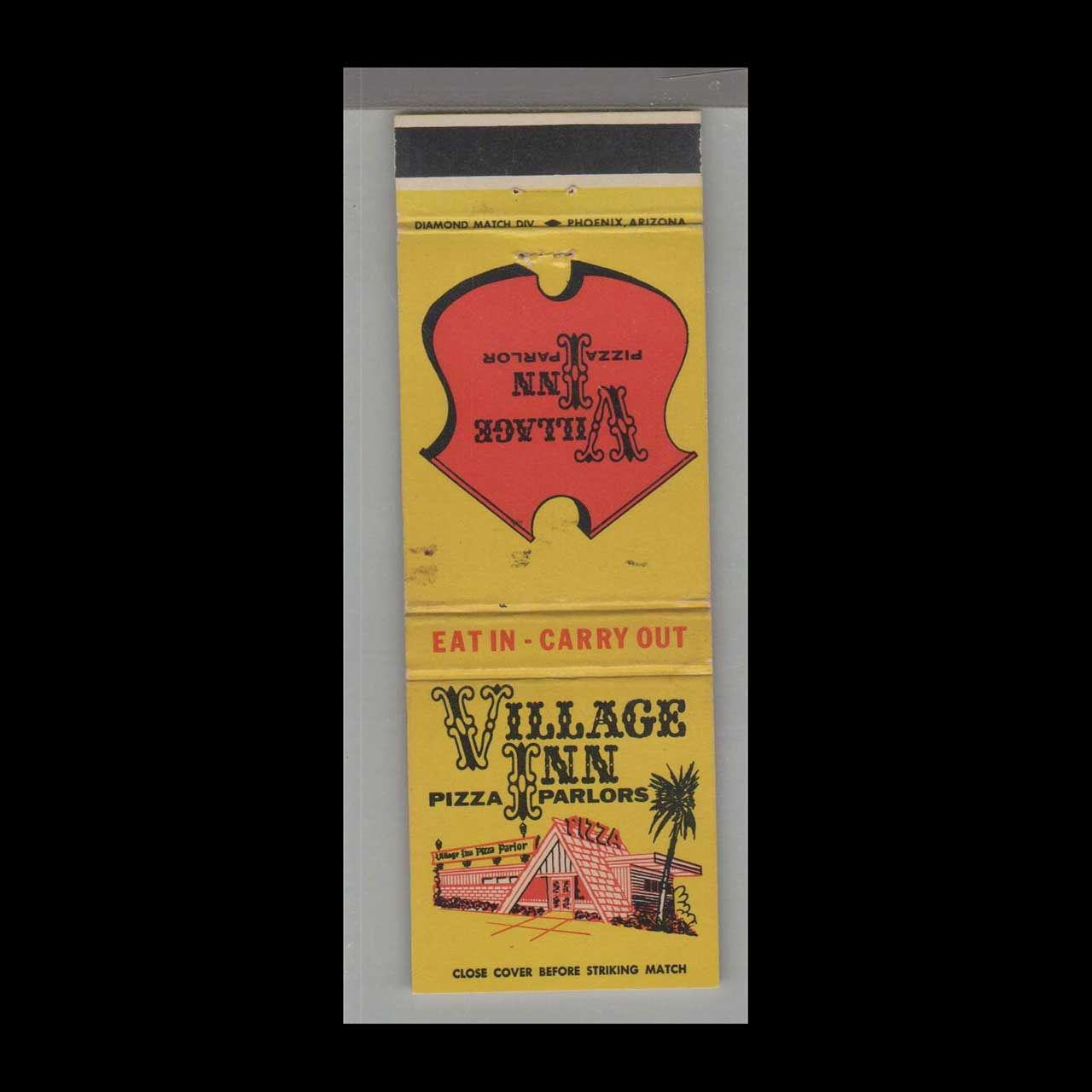 Pizza Place - Village Inn Pizza Parlors Terre Haute, IN Vintage Matchbook Advertising Cover