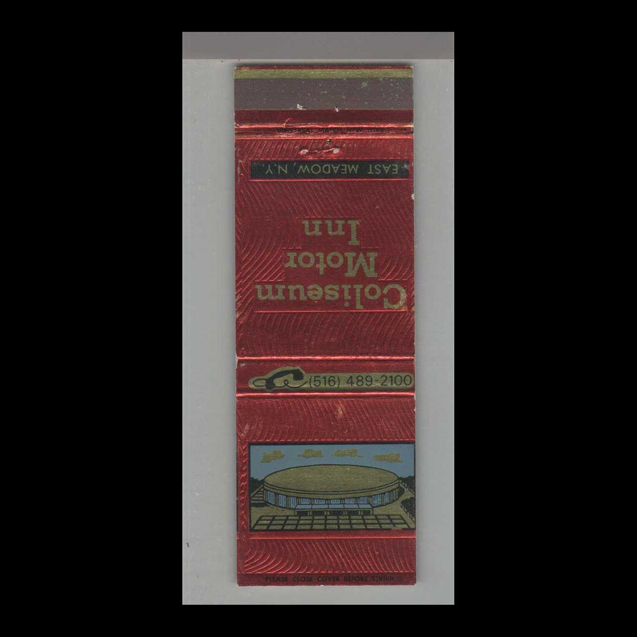 Coliseum Motor Inn East Meadow, NY Vintage Matchbook Advertising Cover