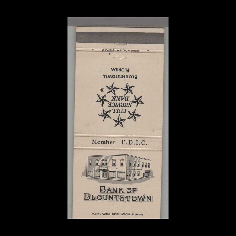 The Bank Of Blountstown, FL Vintage Matchbook Advertising Cover