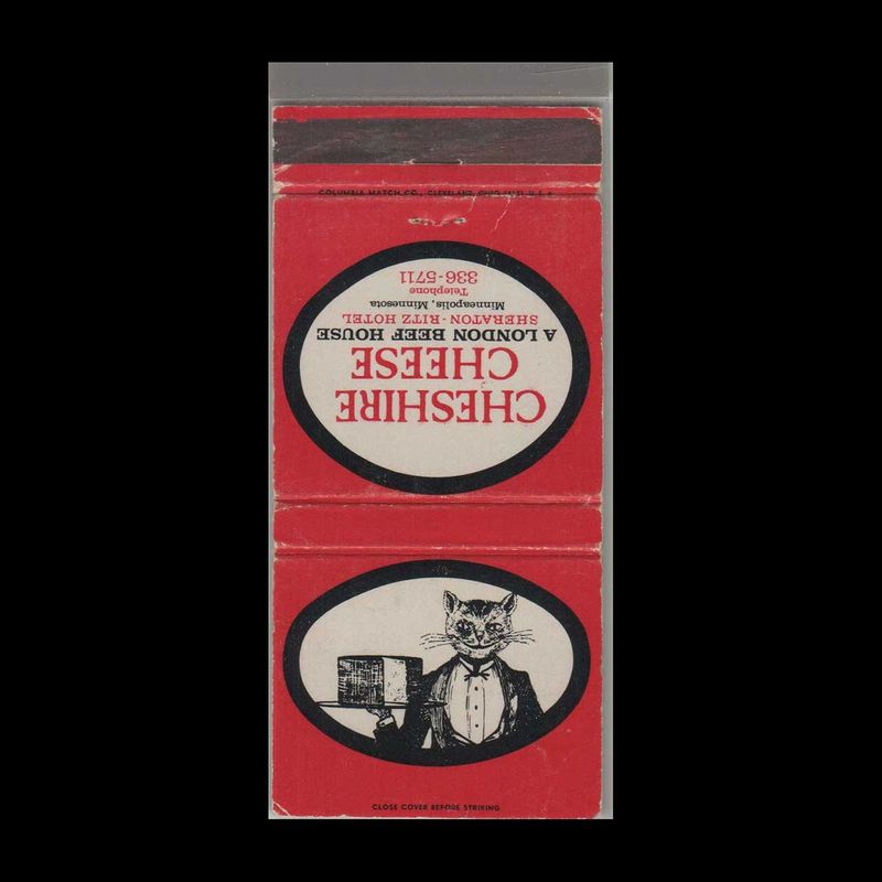 Cheshire Cheese Beef House Minneapolis, MN Vintage Matchbook Advertising Cover