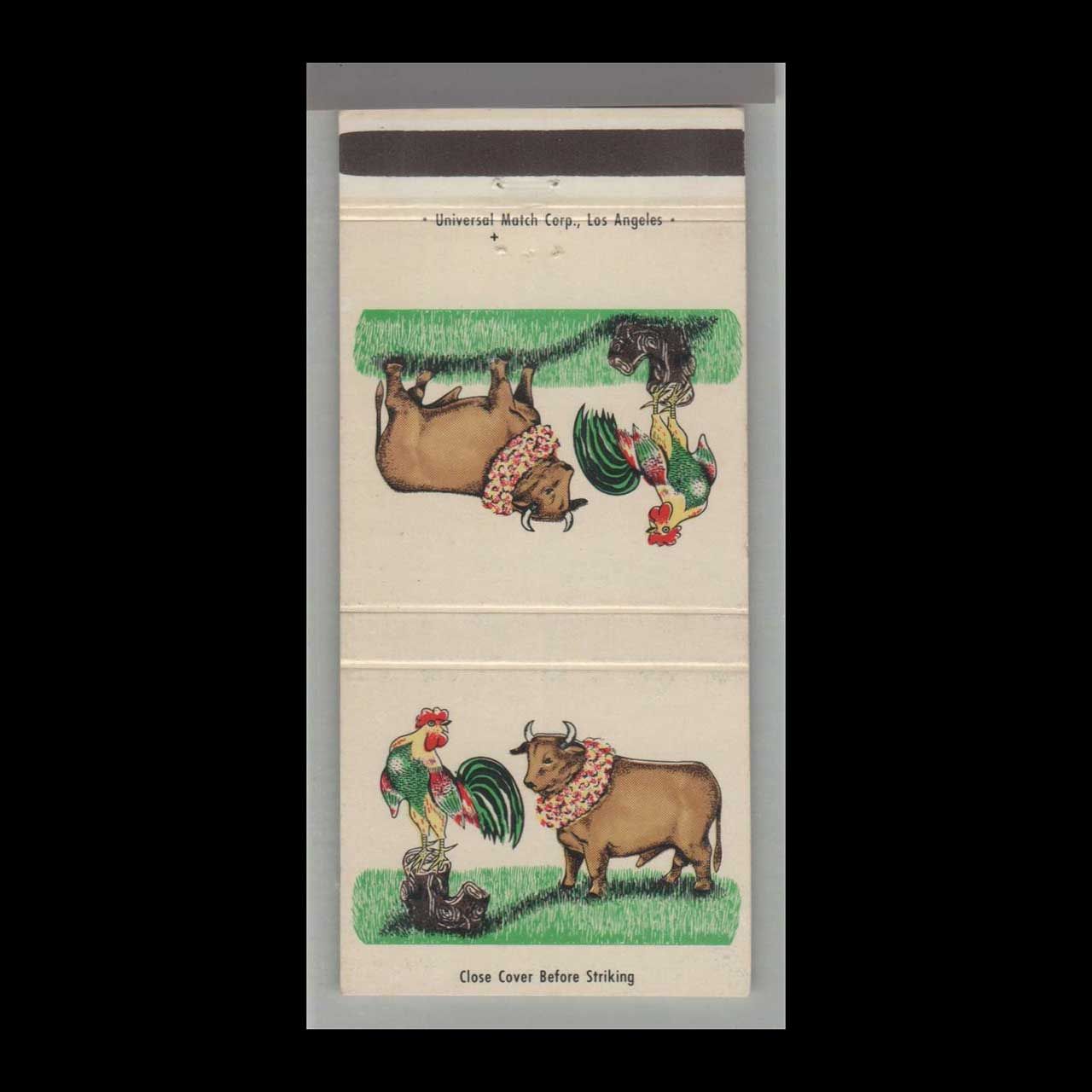 Rooster - The Cock &#39;N Bull Restaurant Hollywood, CA Vintage Matchbook Advertising Cover