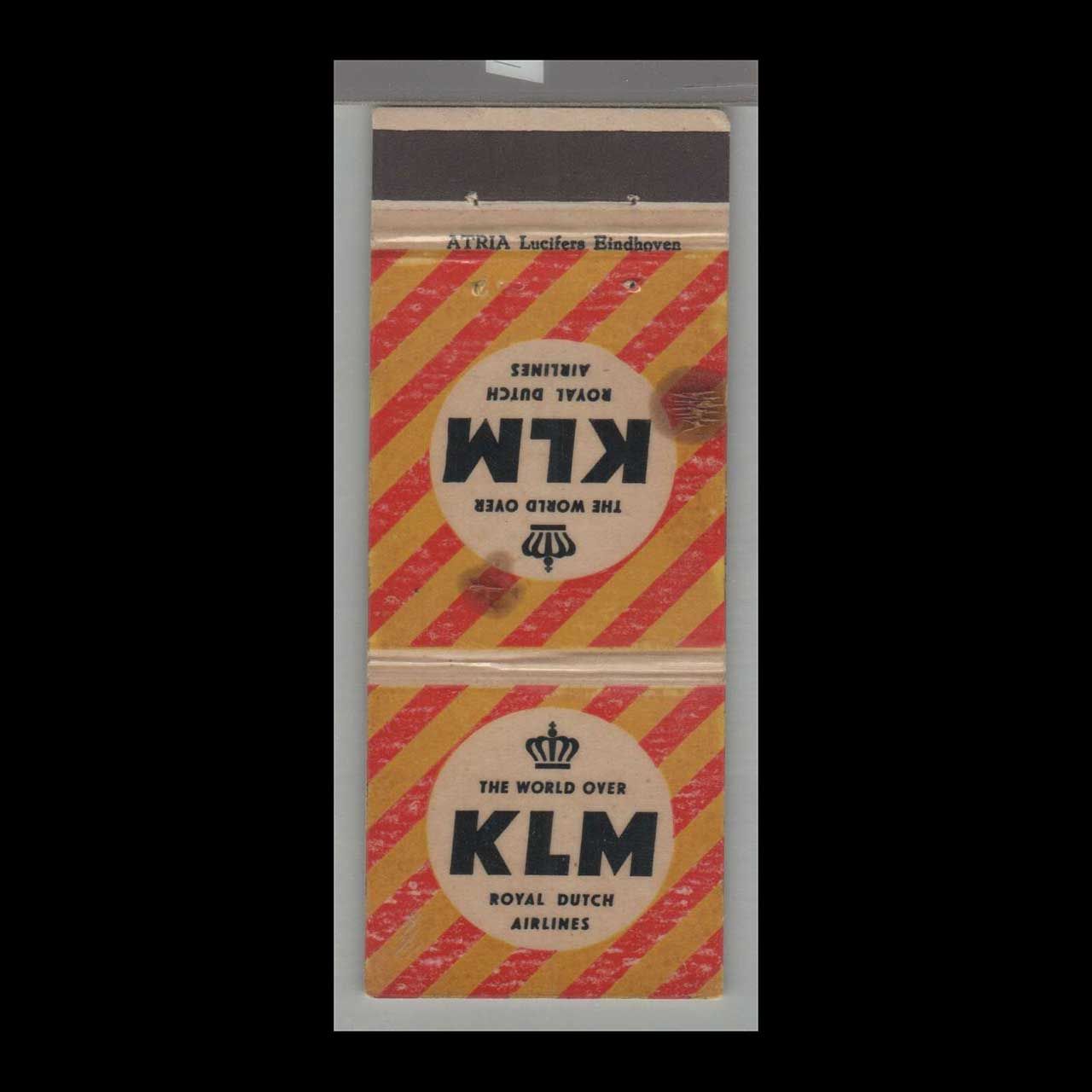 KLM Airlines Royal Dutch Service Vintage Matchbook Advertising Cover