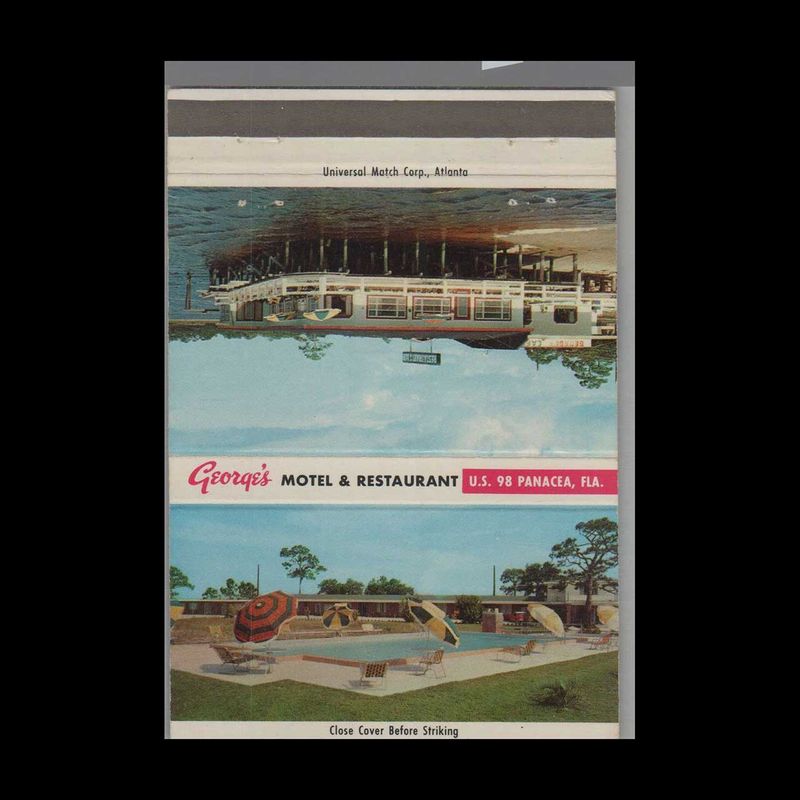 George&#39;s Motel &amp; Restaurant Panacea, FL Vintage Matchbook Advertising Cover