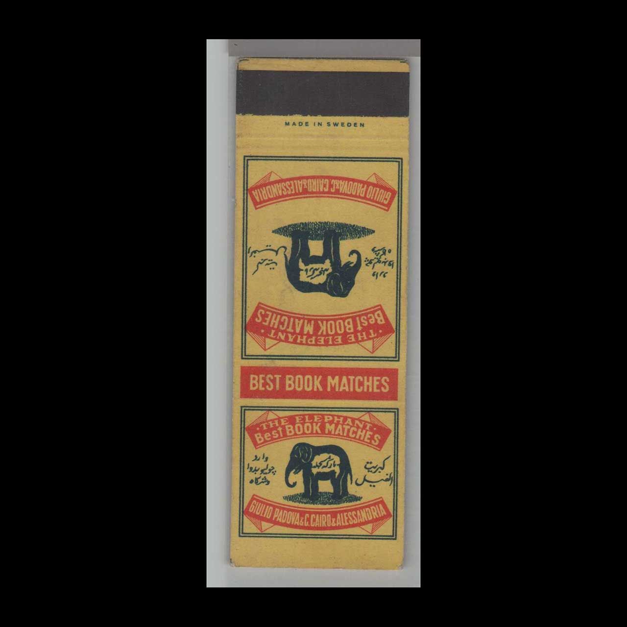 Elephant - The Elephant Best Book Matches Vintage Matchbook Advertising Cover