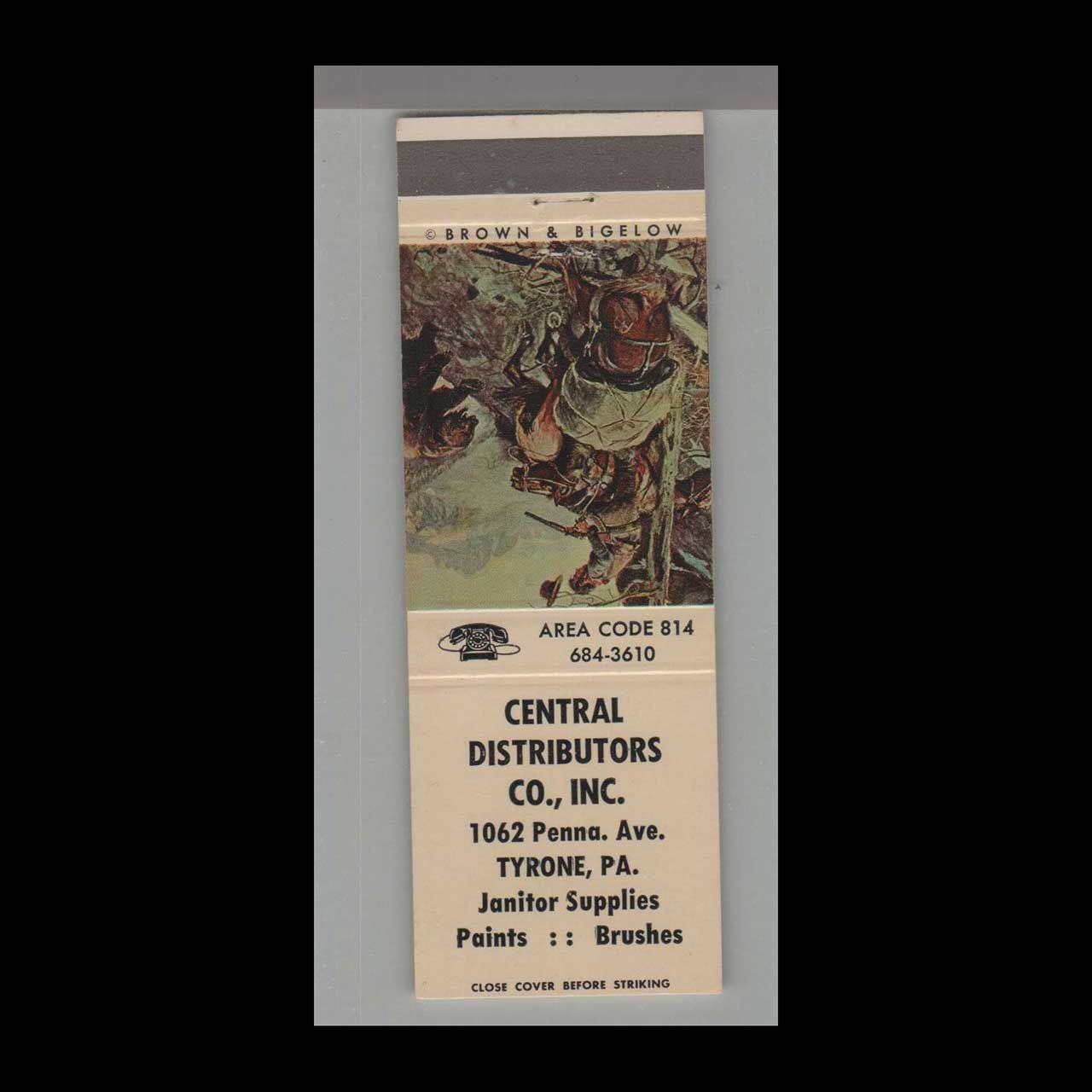 Central Distributors Janitor Supplies Tyrone, Vintage Matchbook Advertising Cover