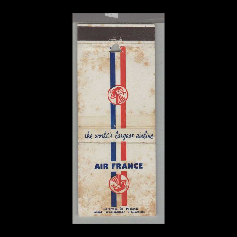 Air France Airlines The World&#39;s Largest Air Vintage Matchbook Advertising Cover