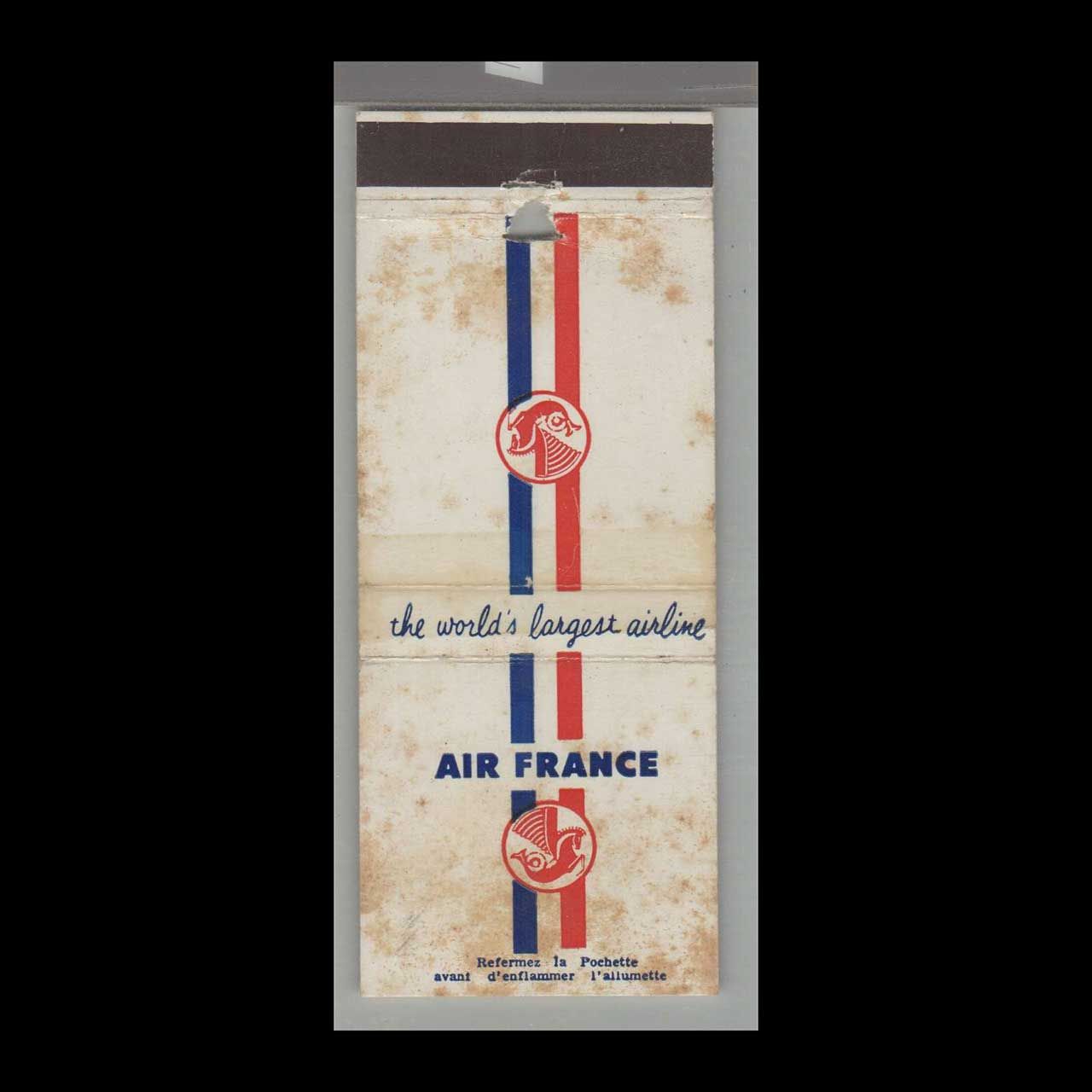 Air France Airlines The World&#39;s Largest Air Vintage Matchbook Advertising Cover