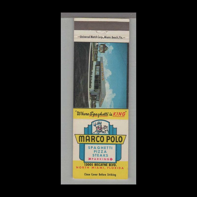 Matchorama - Marco Polo Restaurant North Miami, FL Vintage Matchbook Advertising Cover