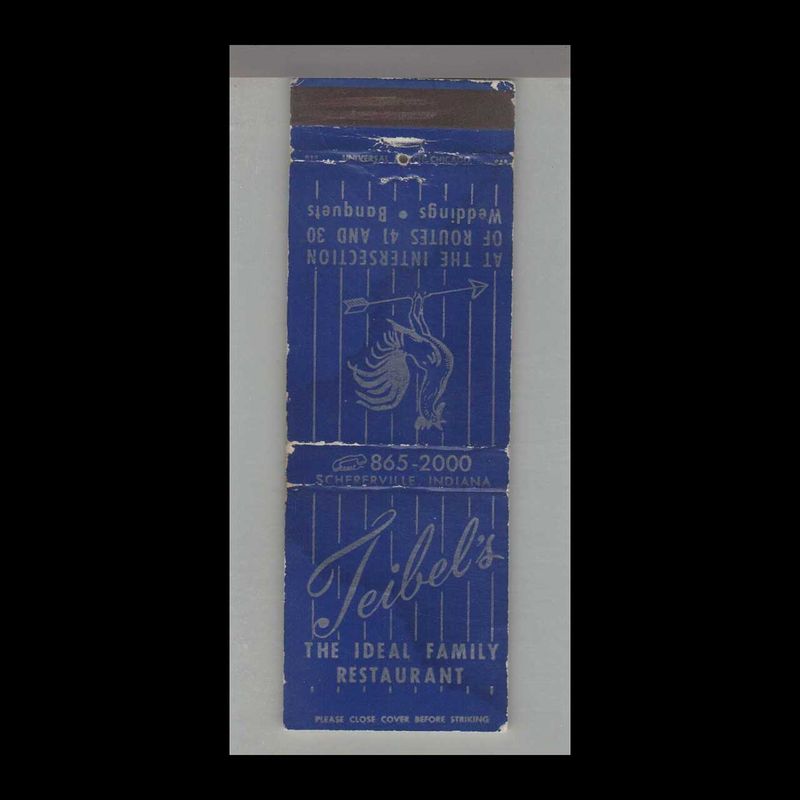 Rooster - Teibel&#39;s Ideal Family Restaurant Schererville, IN Vintage Matchbook Advertising Cover