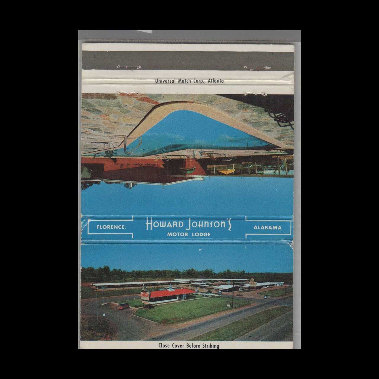Howard Johnson Motor Lodge Florence, AL Vintage Matchbook Advertising Cover