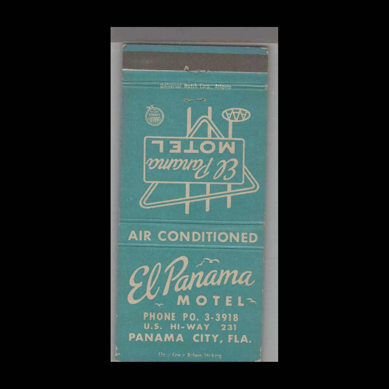 El Panama Motel Panama City, FL Vintage Matchbook Advertising Cover