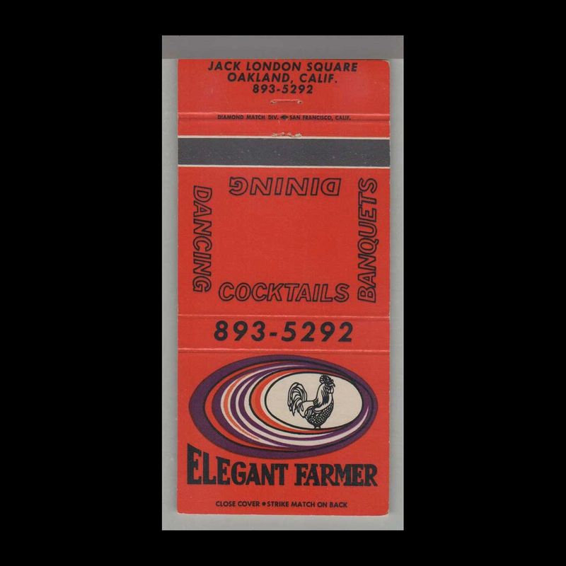 Rooster - Elegant Farmer Oakland, CA Vintage Matchbook Advertising Cover