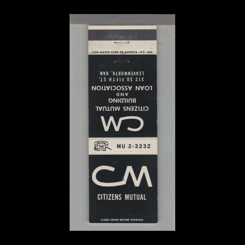 Citizens Mutual &amp; Building &amp; Loan Assoc. Leave Vintage Matchbook Advertising Cover