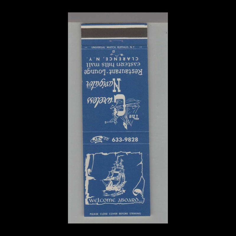 The Careless Navigator Restaurant Clarence, NY Vintage Matchbook Advertising Cover