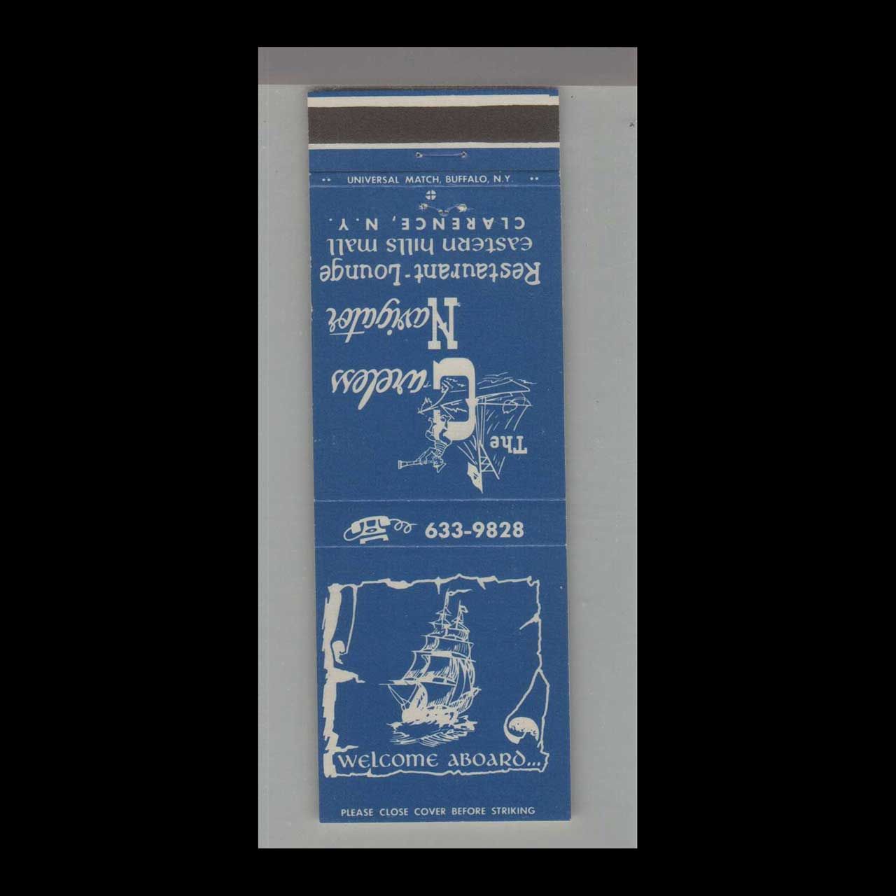 The Careless Navigator Restaurant Clarence, NY Vintage Matchbook Advertising Cover