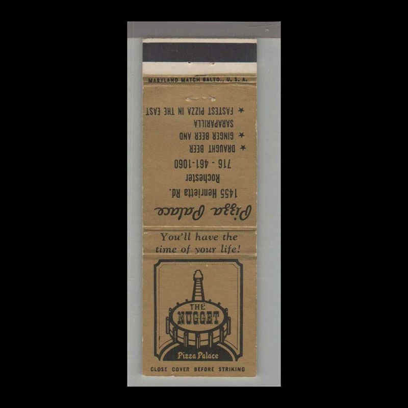 Pizza Place - The Nugget Pizza Palace Rochester Vintage Matchbook Advertising Cover