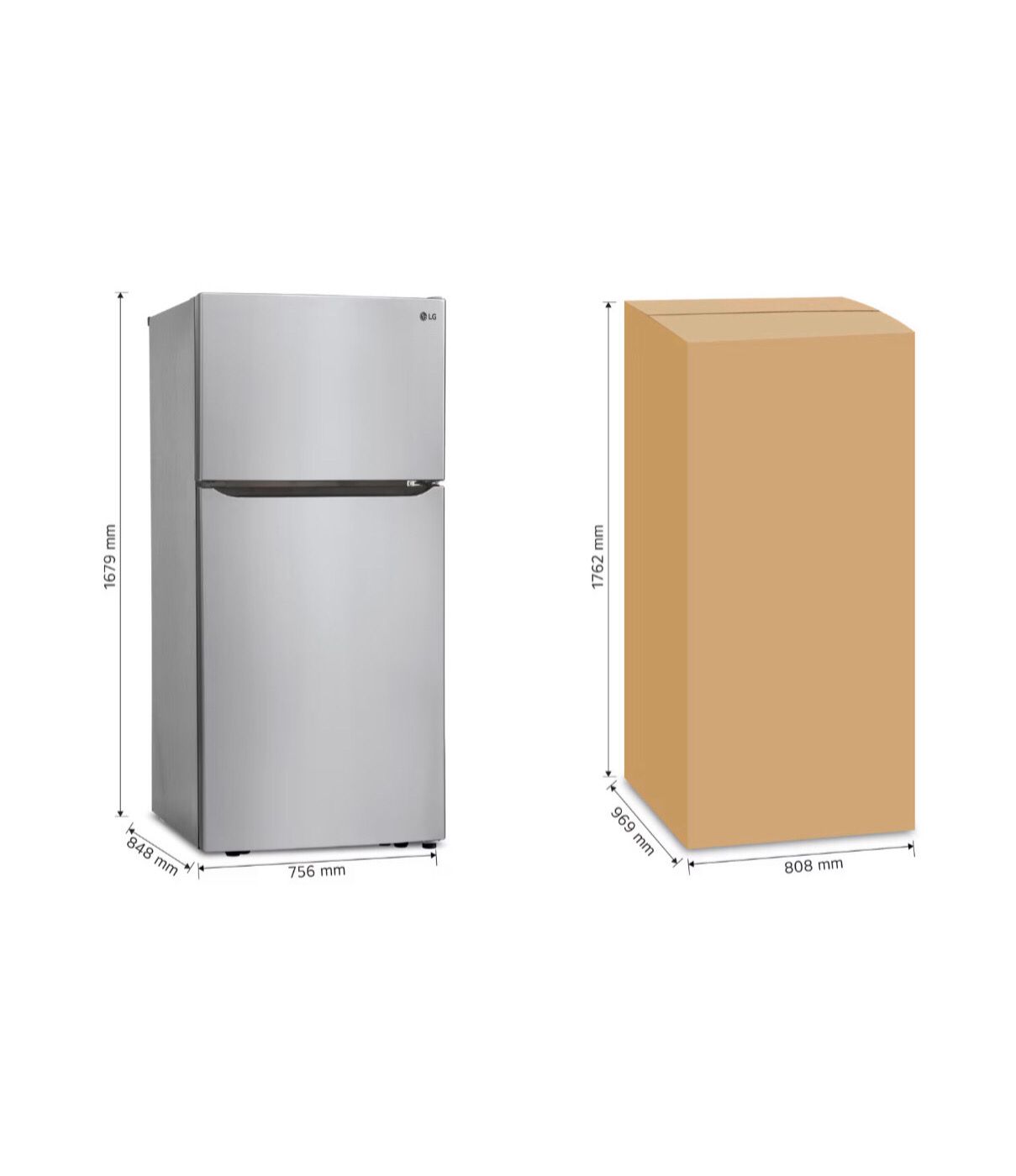 Refrigerador LG Top Freezer 20 pies³ Inverter Gris