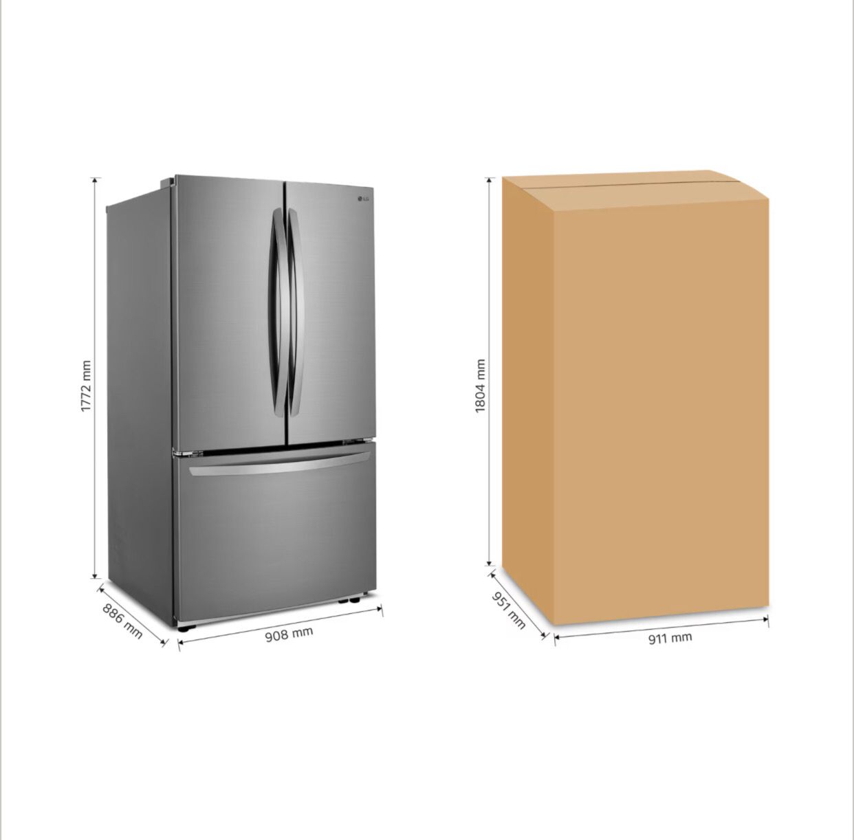 Refrigerador LG French Door 29 pies³ DoorCooling Gris