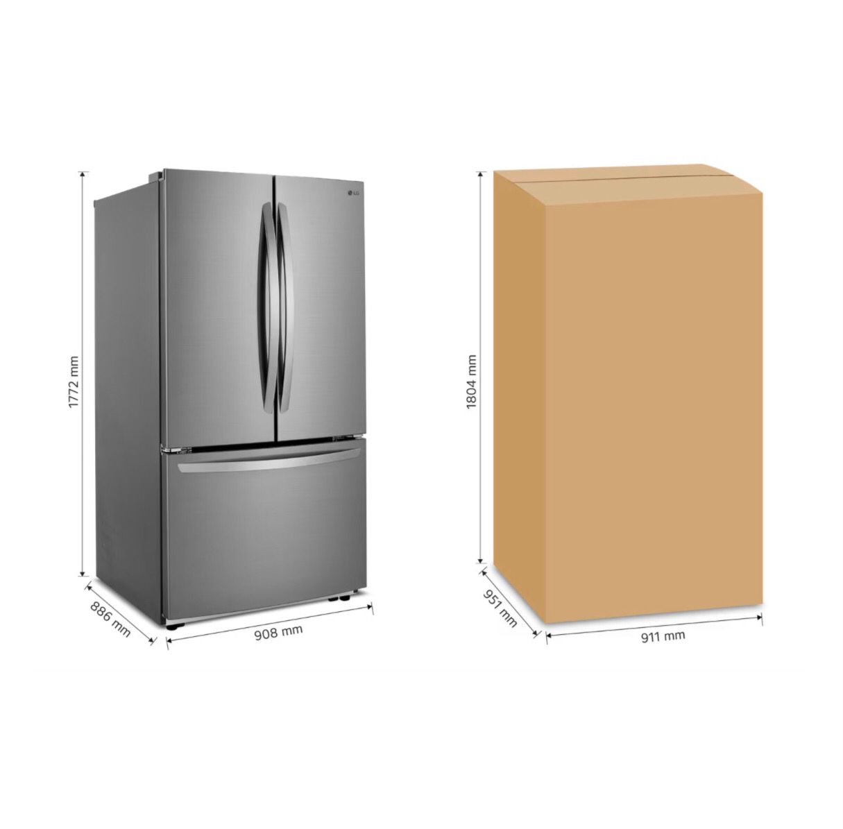 Refrigerador LG French Door 29 pies³ DoorCooling Gris