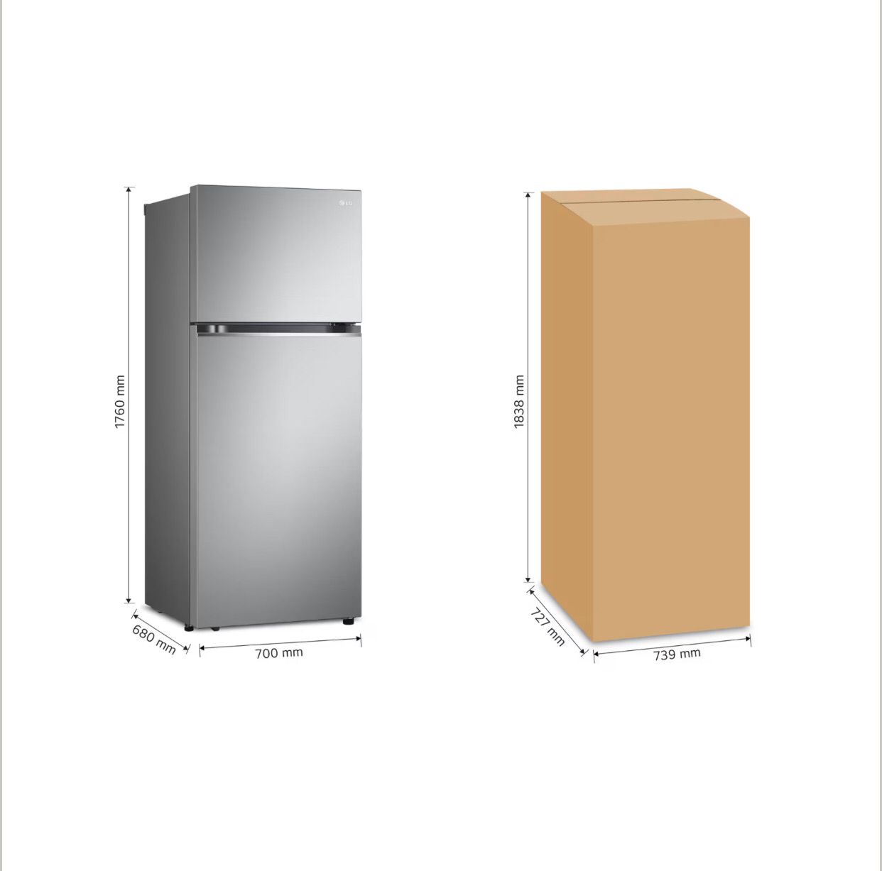 Refrigerador LG Top Freezer 14 pies³ Gris Inverter