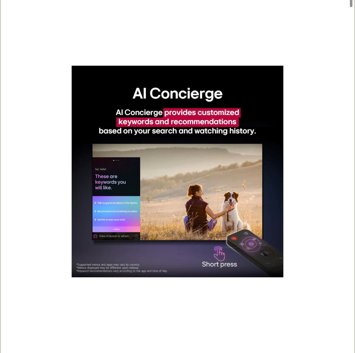 Smart TV LG 75” pulgadas AI UHD UA75 4K