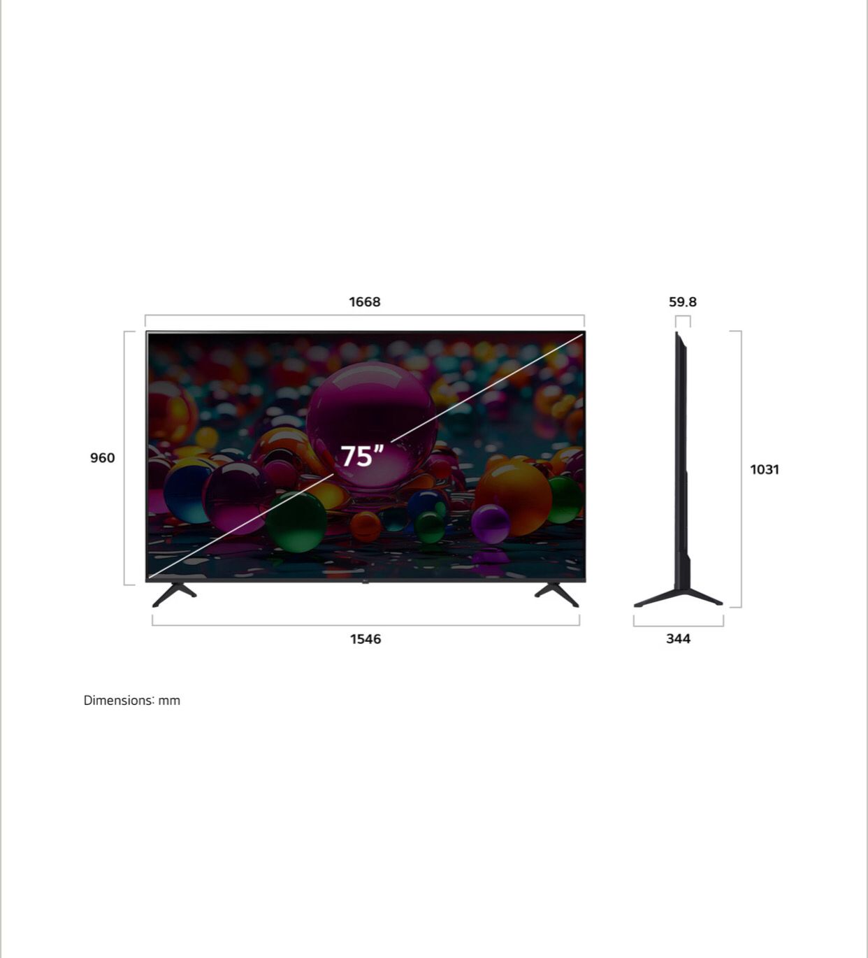 Smart TV LG 75” pulgadas AI UHD UA75 4K