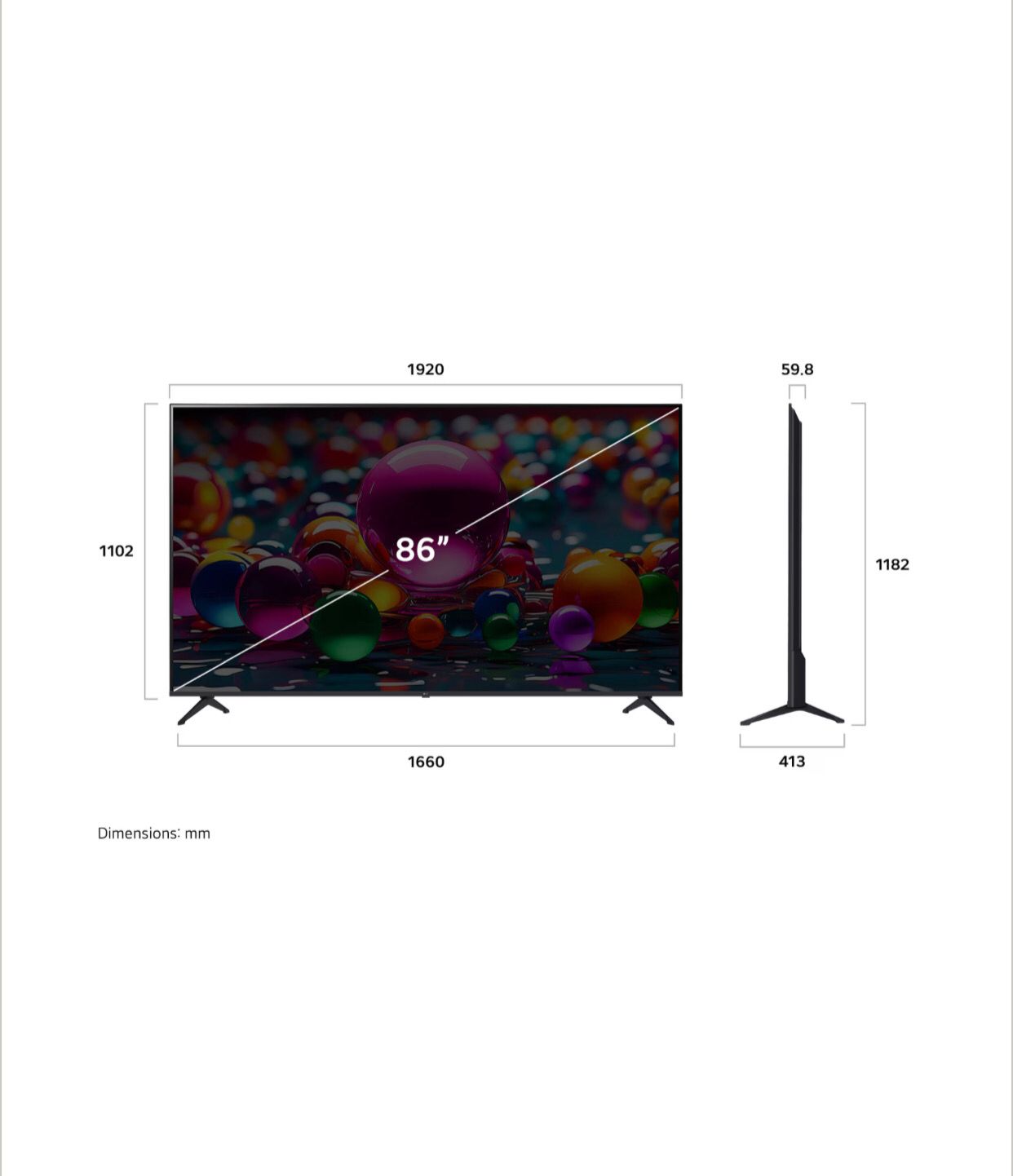 Smart TV LG 86” pulgadas AI UHD 4K