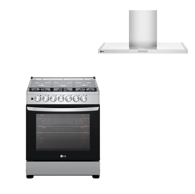 Combo Estufa y Campana LG - Gris Acero inoxidable