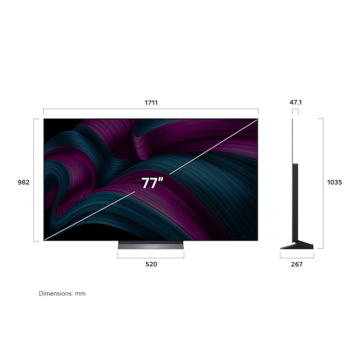 Smart TV 77” pulgadas LG AI OLED evo C5 4K
