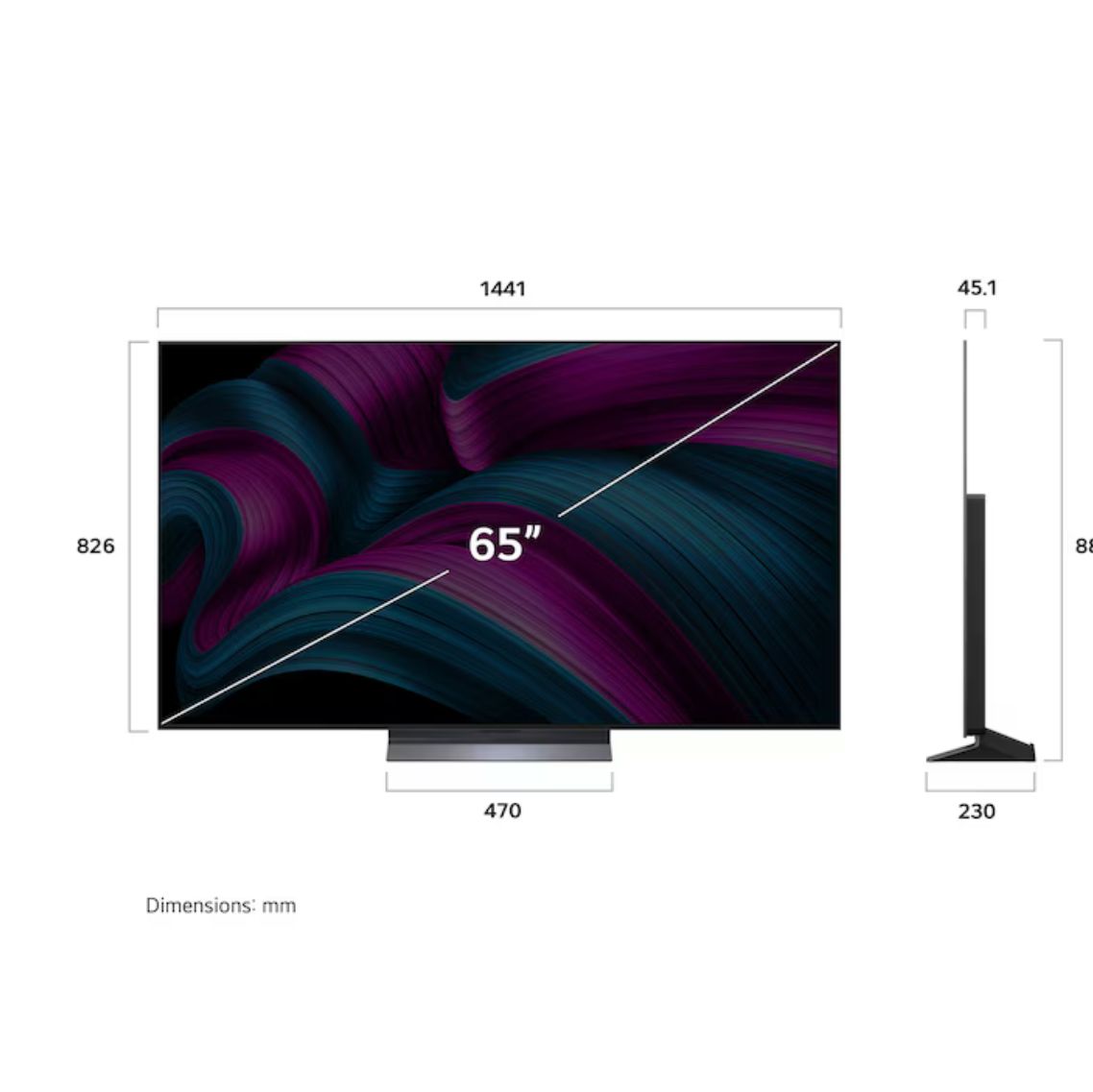 Smart TV 65” pulgadas LG AI OLED evo C5 4K