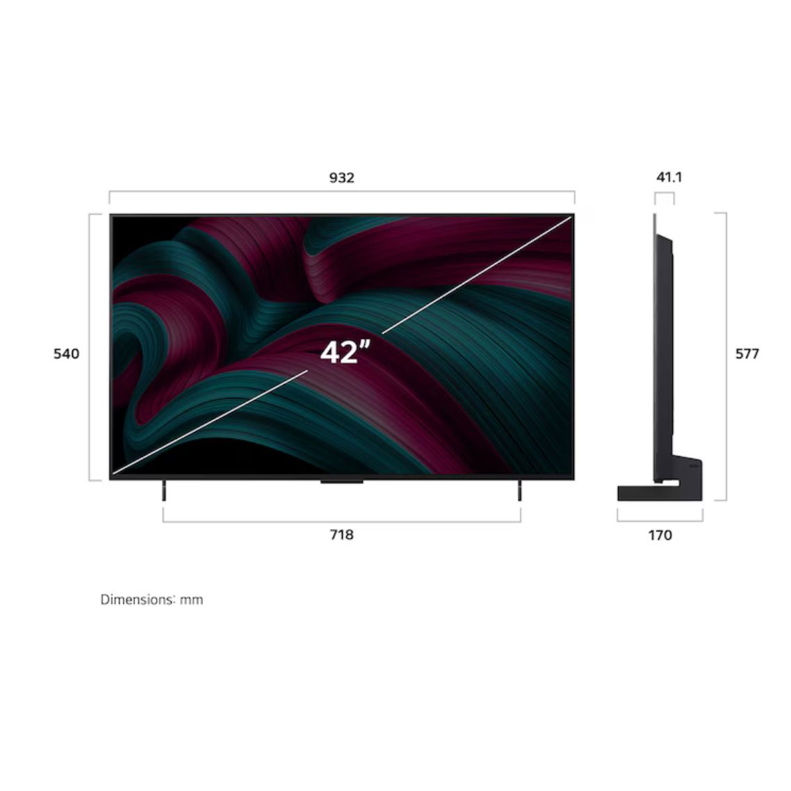 Smart TV 42” pulgadas LG AI OLED evo C5 4K