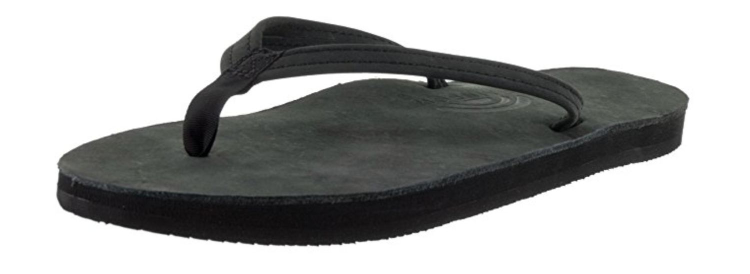 Women's Rainbow Narrow Leather Black 