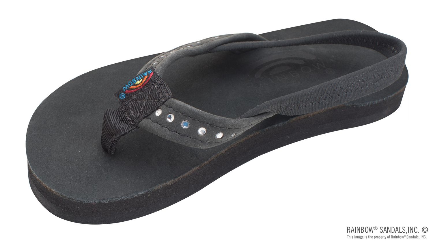 Toddler Leather Crystal Rainbows W/ Back Strap
