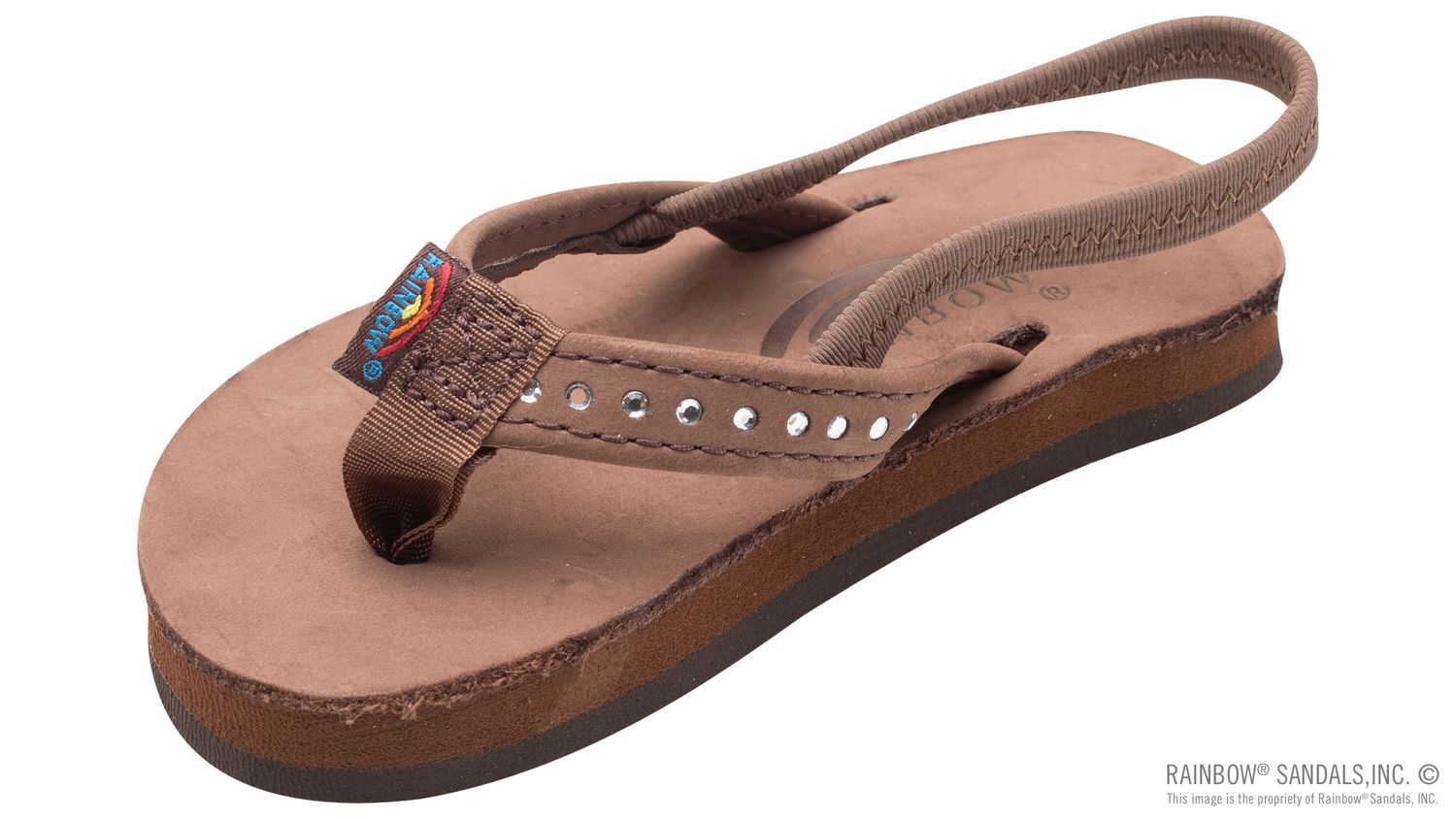 Toddler Leather Crystal Rainbows W/ Back Strap
