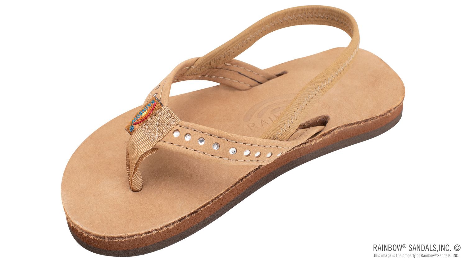 Toddler Leather Crystal Rainbows W/ Back Strap