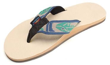 Rainbow Single Layer Natural Hemp w/ Light Green Fish Strap