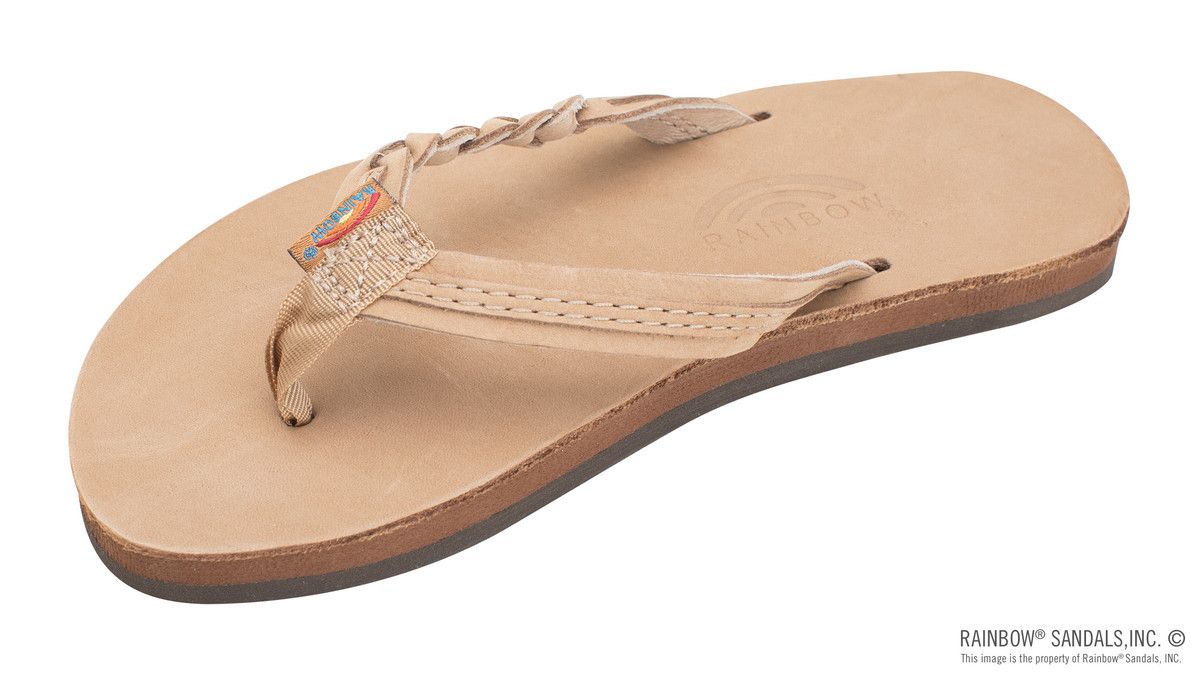 Kids Leather Flirty Braidy Sierra Brown , Size: 11-12