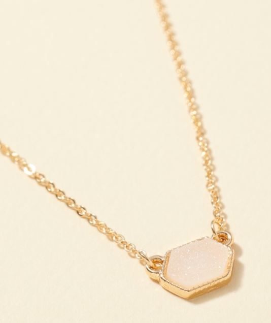 Druzy Stone Short Necklace 