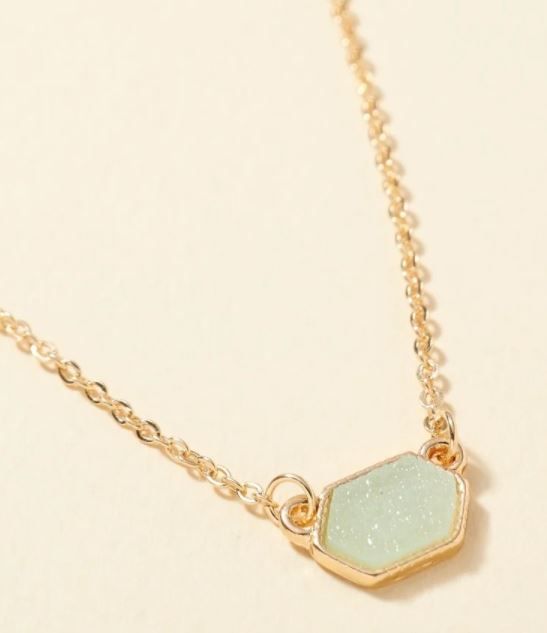 Druzy Stone Short Necklace 