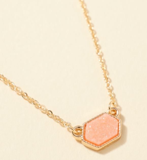 Druzy Stone Short Necklace 