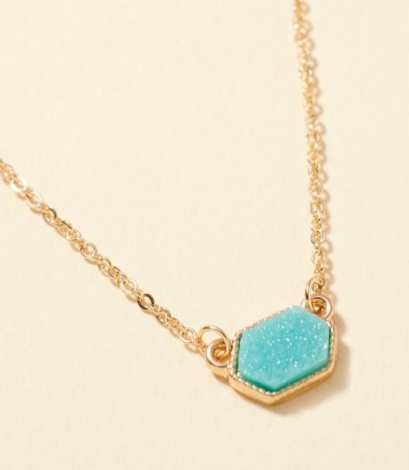 Druzy Stone Short Necklace 