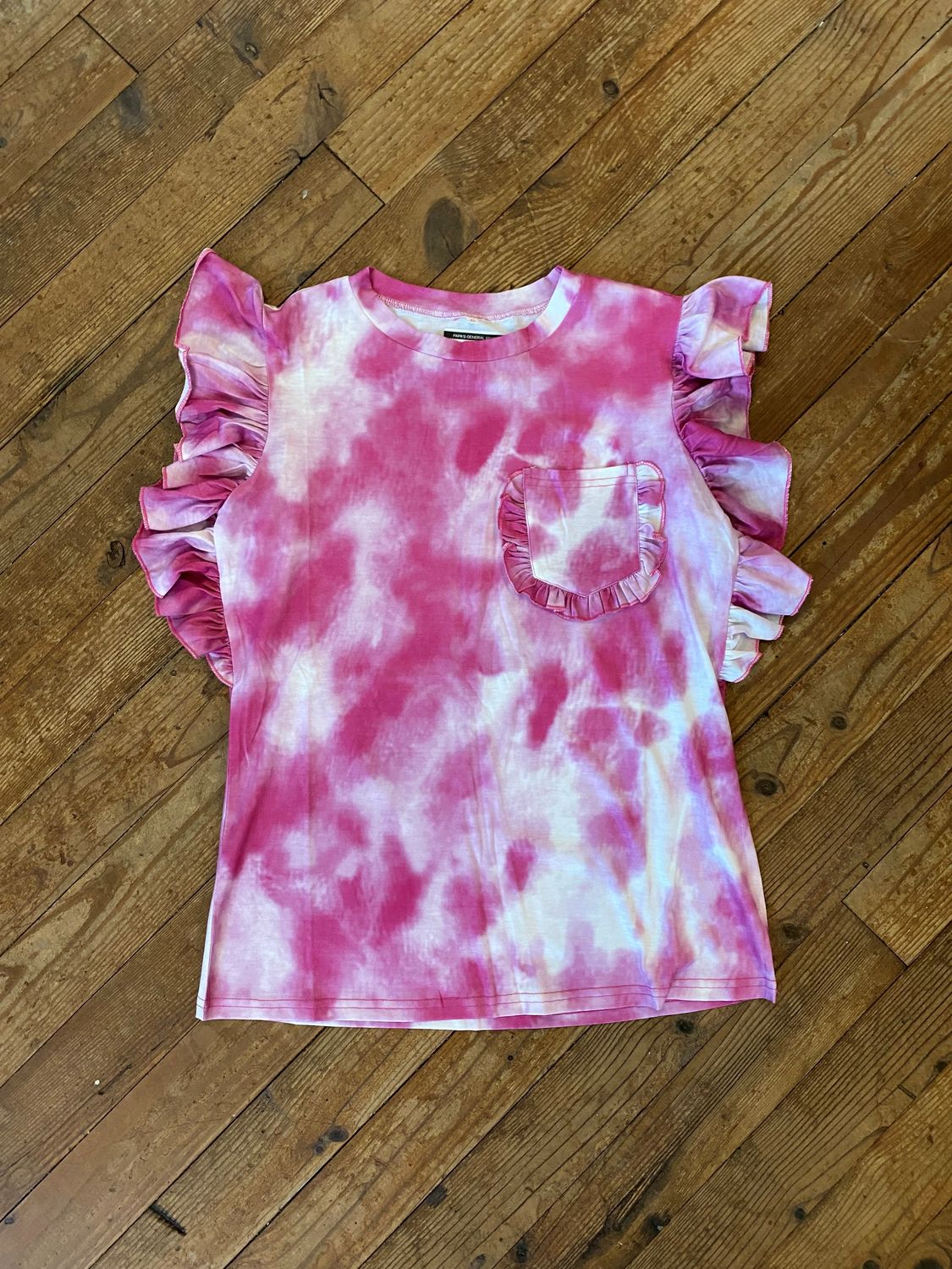 Ruffled Up Tie-Dye Top