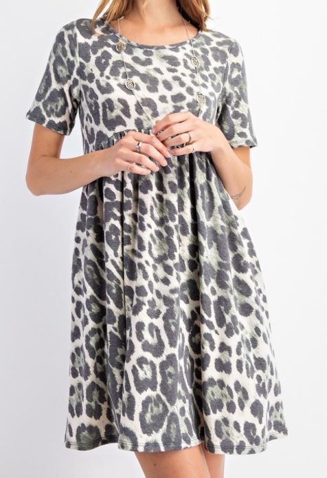 Leopard Flow Mini Dress